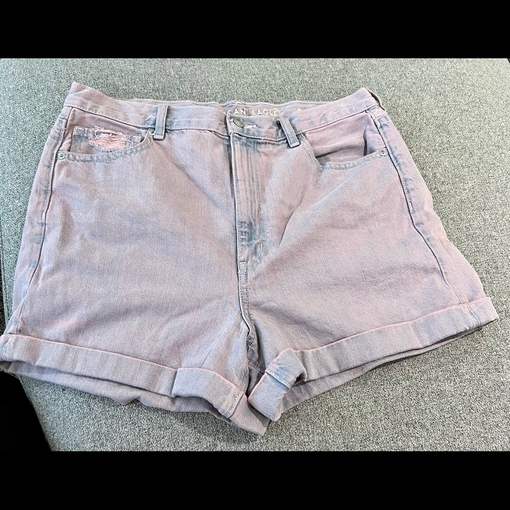Lavender/pink denim shorts